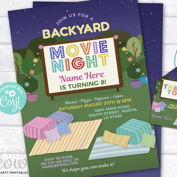 Outdoor Movie Invite - Etsy