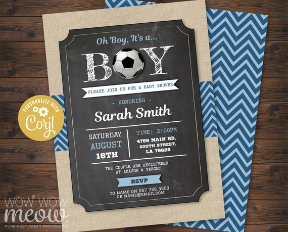 soccer baby shower invitations
