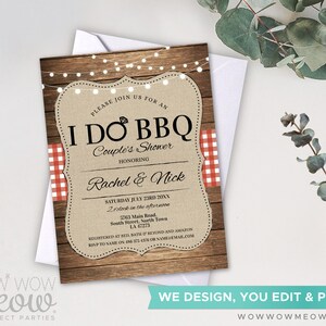 I Do BBQ Invitation Couples Shower Printable Engagement Invite Party INSTANT Download Lights Check Personalize Editable Printable WCWI001 image 3