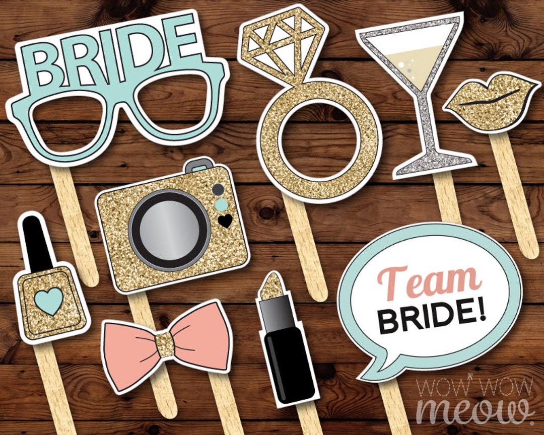 50 Photo Booth Props PRINTABLE Bridal Shower Bachelorette Party INSTANT ...