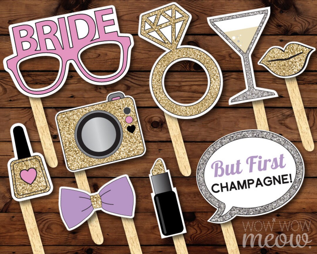 50 Photo Booth Props PRINTABLE Bridal Shower Bachelorette Party INSTANT