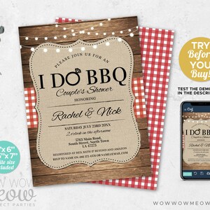 I Do BBQ Invitation Couples Shower Printable Engagement Invite Party INSTANT Download Lights Check Personalize Editable Printable WCWI001 image 2