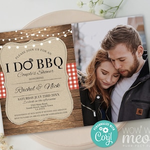 I Do BBQ Invitation Couples Shower Photo Printable Engagement Invite Party INSTANT Download Check Personalize Editable Printable WCWI001