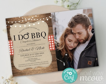 I Do BBQ Invitation Couples Shower Photo Printable Engagement Invite Party INSTANT Download Check Personalize Editable Printable WCWI001