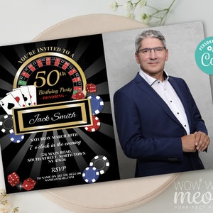 Casino Birthday Invitation Any Age INSTANT DOWNLOAD Las Vegas Cards Party Printable Personalize Womens Mens Edit Printable Digital WCBA063