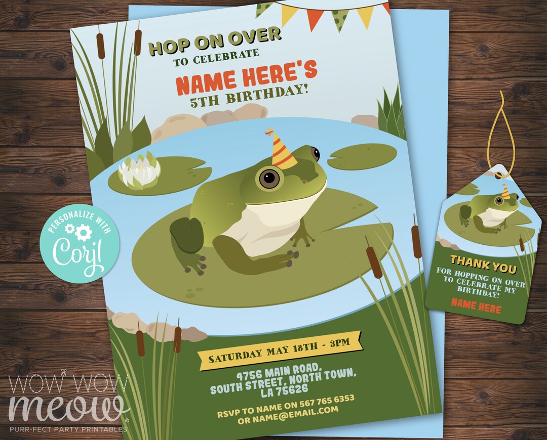 Frog Birthday Invitations Hop on Over Party Pond Lake Reeds Lily Pad Reptile Invite INSTANT DOWNLOAD Boys Girls Nature Self Editing WCBK284 - Etsy frog-birthday-invitations-hop-on-over-party-pond-lake-reeds-lily-pad-reptile-invite-instant-download-boys-girls-nature-self-editing-wcbk284-etsy