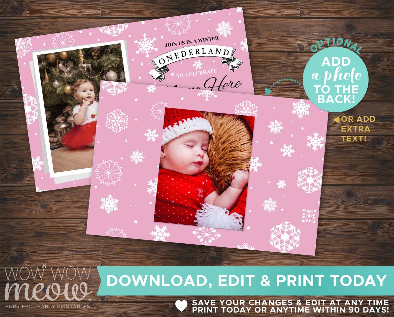 Winter First Birthday Onederland Wonderland Invite 1st Etsy