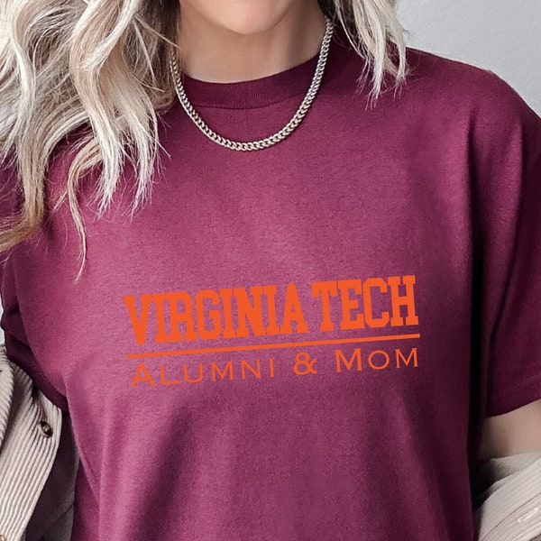 Virginia Tech Alumni & Mom Gildan Apparel Handmade Gift Football Shirt Hokies College Sweatshirt Blacksburg Custom Gameday Tailgate