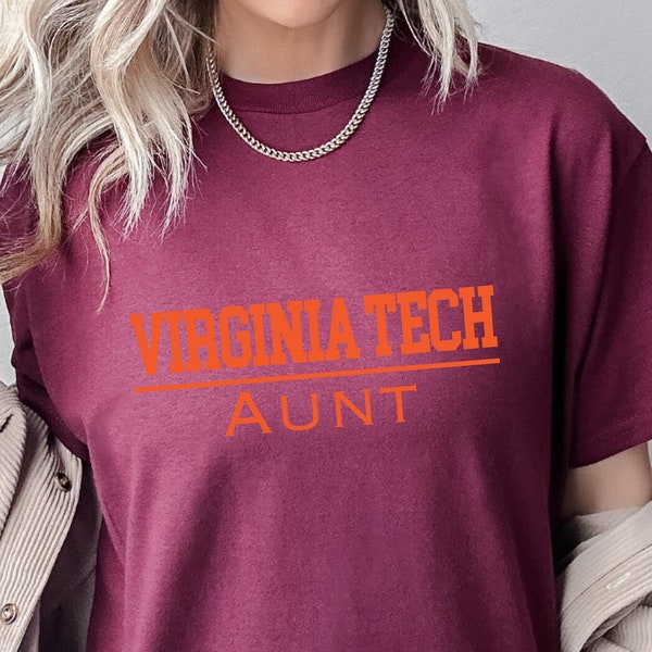 Virginia Tech Aunt Gildan Apparel Handmade Gift Football Shirt Hokies College Sweatshirt Blacksburg Custom Gameday Shirt Tailgate Hoodie