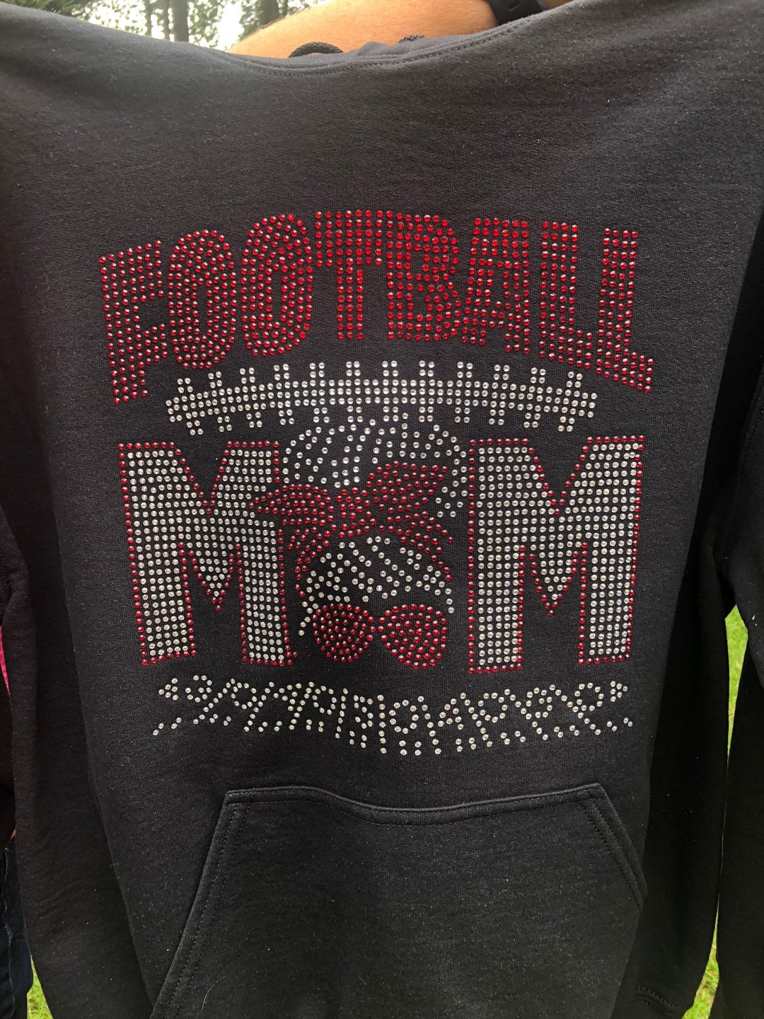 Football Mom Rhinestone Bling Gildan Shirt Football Rhinestone Etsy