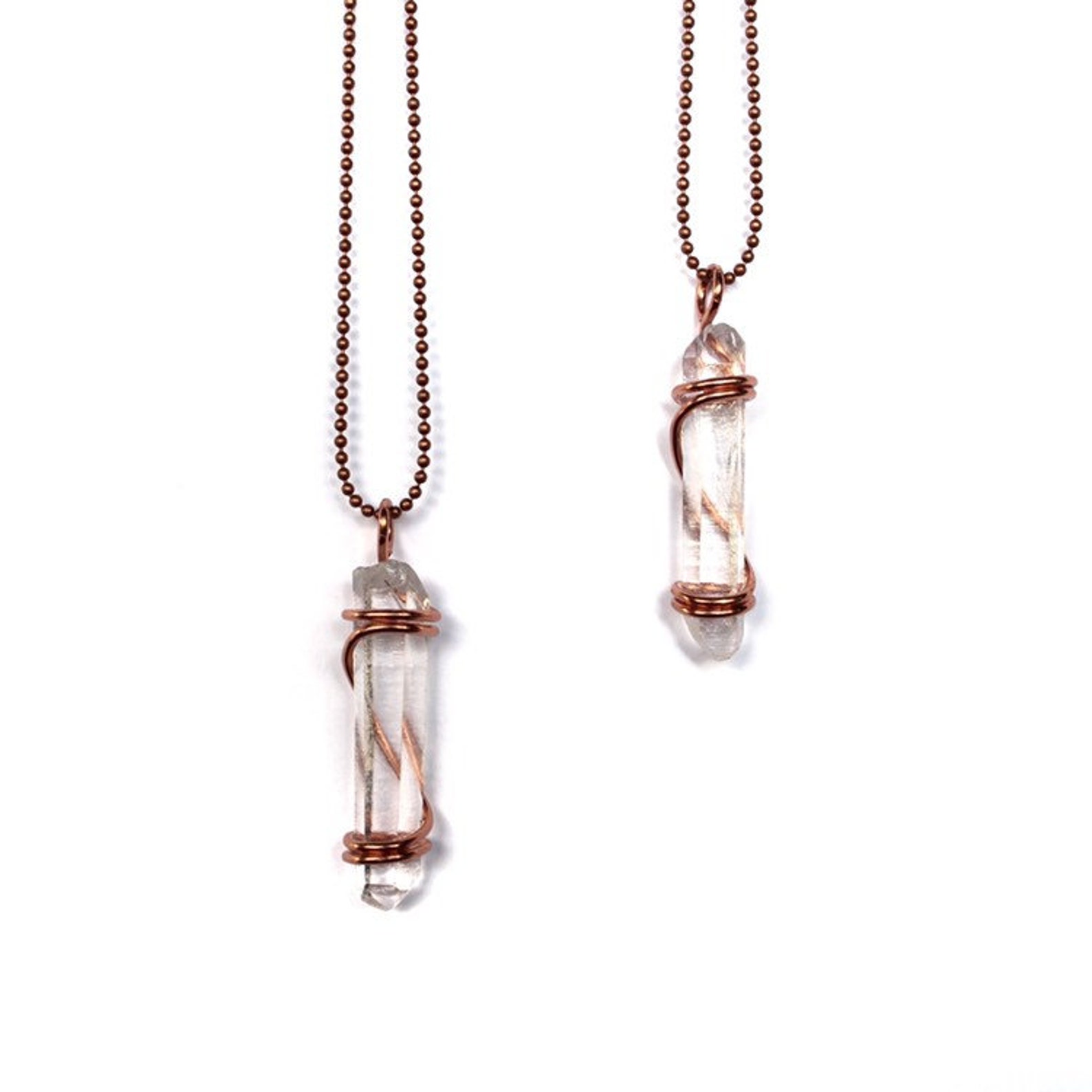 Copper Quartz Crystal Necklaces Clear Quartz Quartz Jewelry Etsy Italia