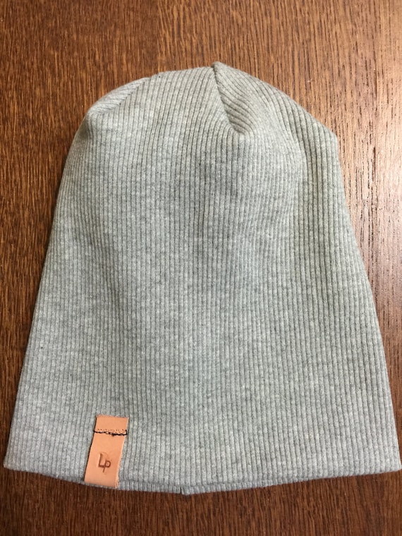 CelebrityBabyScoop - Slouchy Baby Beanie - Gray Ribbed