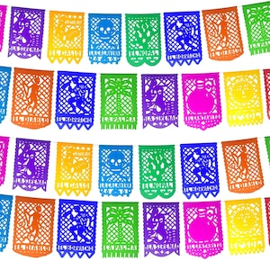 Mexican Loteria Papel Picado, Loteria Banner paper picado flags for birthdays, Mexico Décor, fiesta decorations, Weddings, Cinco de Mayo