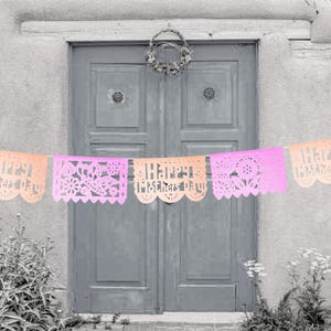 Feliz día de las madres, Papel picado, Cinco de Mayo, Decoración Fiesta, Decoraciones para fiestas mexicanas, Feliz dia de las madres, 12 Pies de Largo.