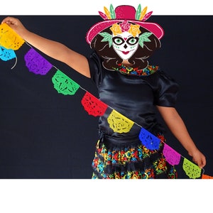 Coco Papel picado, 5 Pack, MINI Banners, Coco inspired 20ft, Fiesta decoration, Day of the dead, Halloween ,