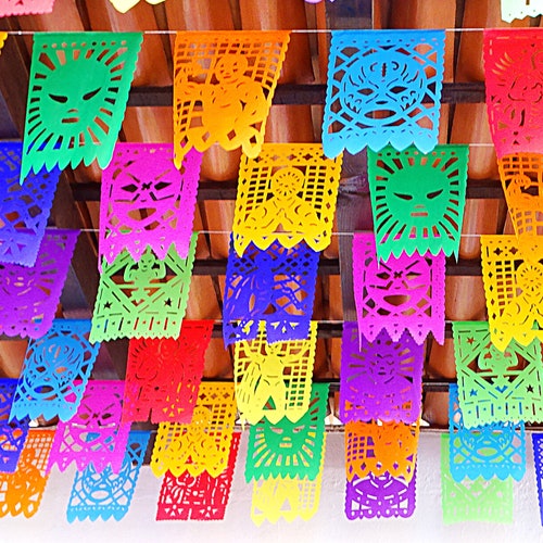 Lucha Libre Papel Picado Banner, Mexican Wrestling Party Decorations (5 Pack)