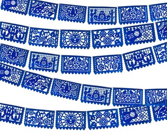 Plastic Blue Papel picado banners, 3 pk,  Fiesta banners, Papel picado, Cinco de Mayo, Mexican Wedding, Party Banners, Taco Tuesday.