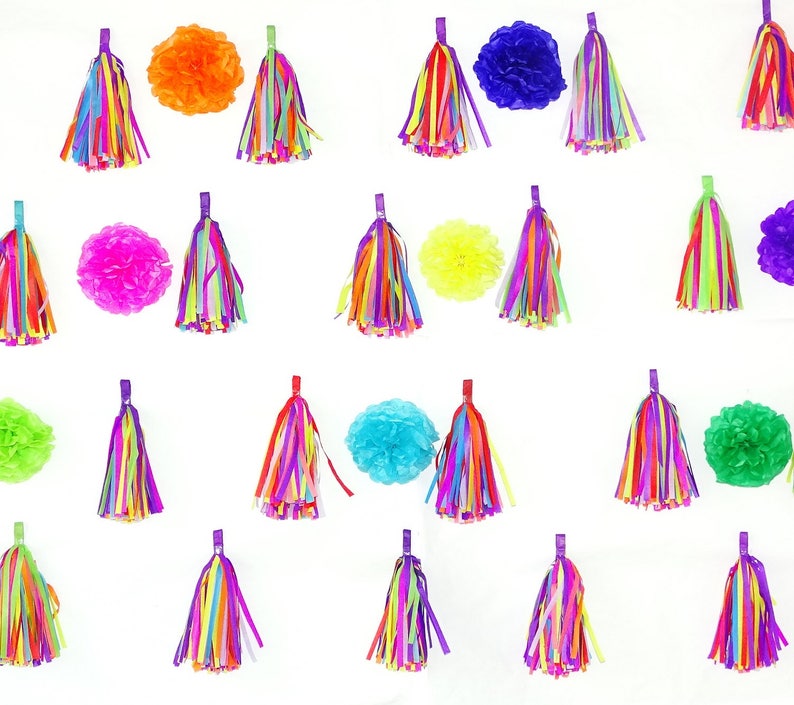 Balloon Tassels Tissue Paper Tassels Paper Picado Balloon Etsy