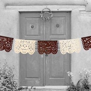 Pancarta de Papel Picado del Día de los Muertos, Cinco de Mayo, decoración de fiesta, martes de tacos, 12 pies de largo, fiesta mexicana, boda mexicana.