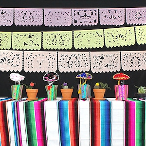 Papel Picado, 3 Banners, 12 Ft Each Banner, Mexican theme party supplies, Cinco de Mayo, Fiesta decoration, Papel picado Banner,