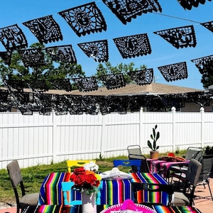 Black Plastic Papel picado banners, 3 pk,  Fiesta banners, Papel picado, Cinco de Mayo, Mexican Wedding, Party Banners, Taco Tuesday.
