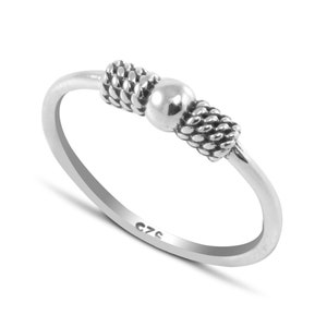 Bali Hoop Ring Sterling Silver