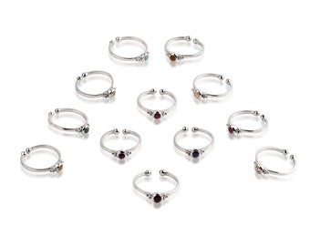 Birthstone Toe/Midi Ring in Sterling Silver