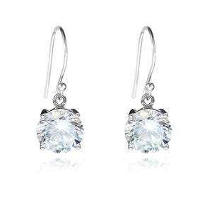 Genuine Crystals, 10mm round crystals, 925 sterling silver, frenschwire ball hooks, beautiful earrings, strong prong settings