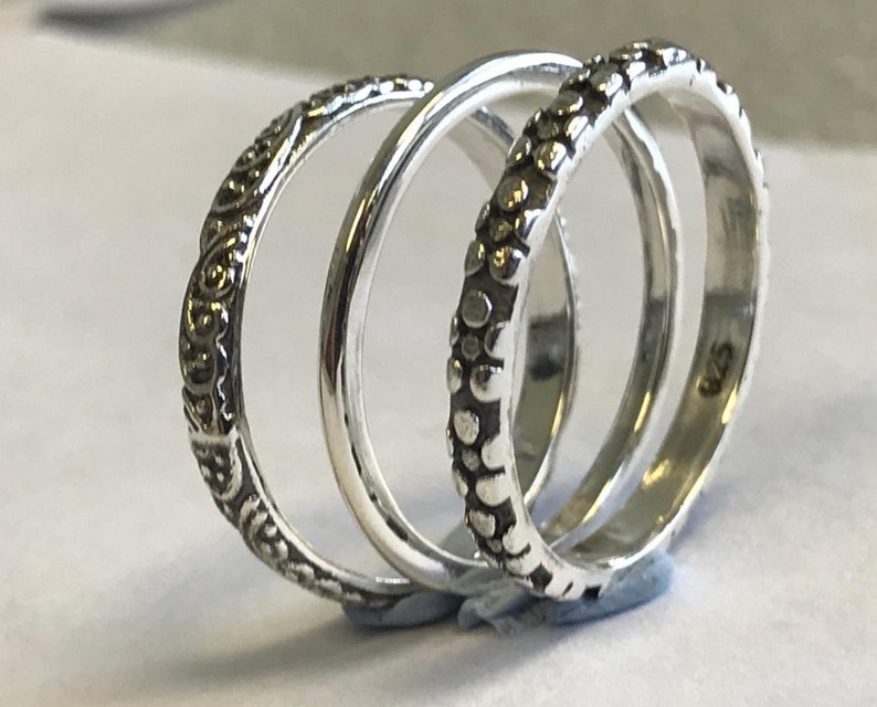 925 Sterling Silver Stack Rings Set Stackable rings everyday | Etsy