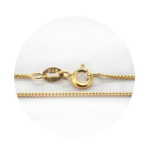 Fine Curb Chain in gold vermeil, silver chain, various lengths-16&quot;,18&quot;,20&quot;,24&quot;