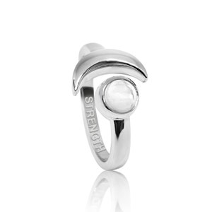 Adjustable April  Birthstone Ring In Sterling Silver-Crystal