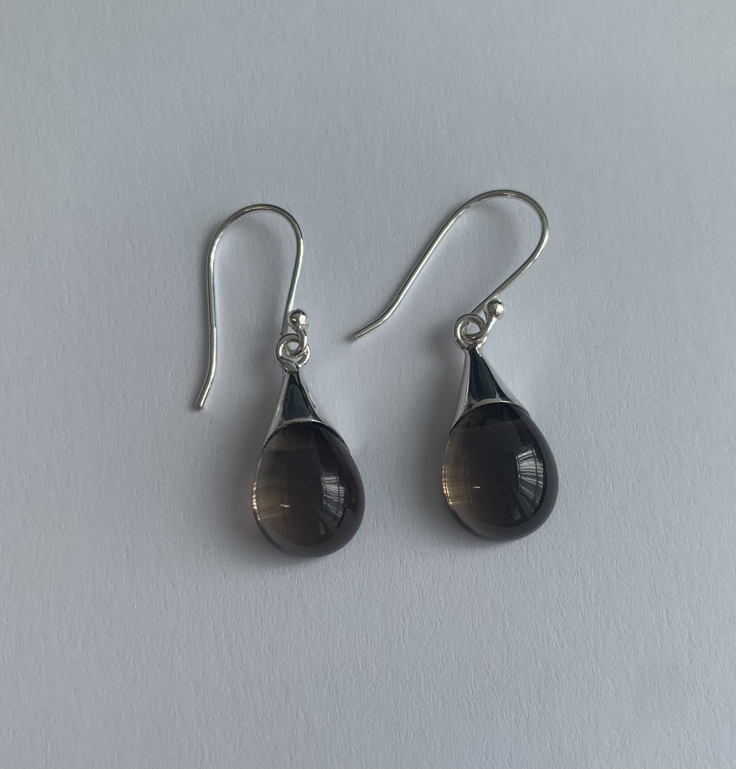 Smoky & Clear Quartz Earrings – Cabochon