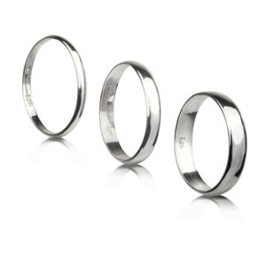 Plain silver band, 2mm, 3mm and 4mm thickness,wedding band, silver band, midi rings