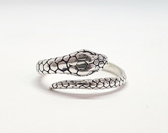 Adjustable Snake Ring in Sterling Silver