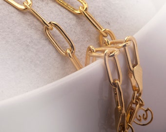 Paper Clip Chain in Gold Vermeil