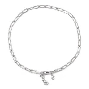 Paper Clip Link Anklet in Sterling Silver and Gold Vermeil