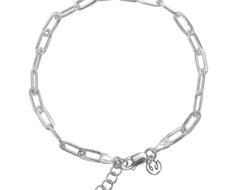 Pulsera Paper Clip en plata de ley y oro vermeil