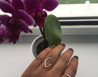 Rhombus Ring,  925 Sterling Silver, everyday wear, geometric, Silver Rhombus ring, Silver Geometric Ring