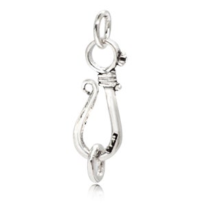 Handmade, Eye Hook Eye Clasp 20mm,  Jewellery Findings in 925 Sterling Silver,