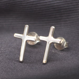 925 Sterling Silver Cross Stud, sterling silver studs, cross studs, silver studs,