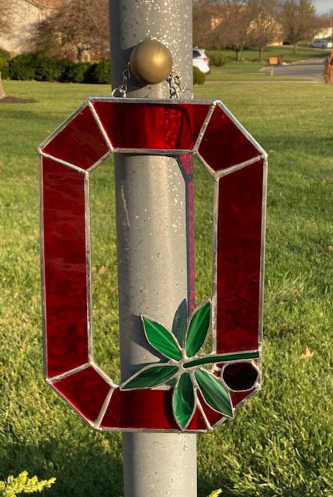 Ohio State Buckeyes Stained Glass Block O Etsy