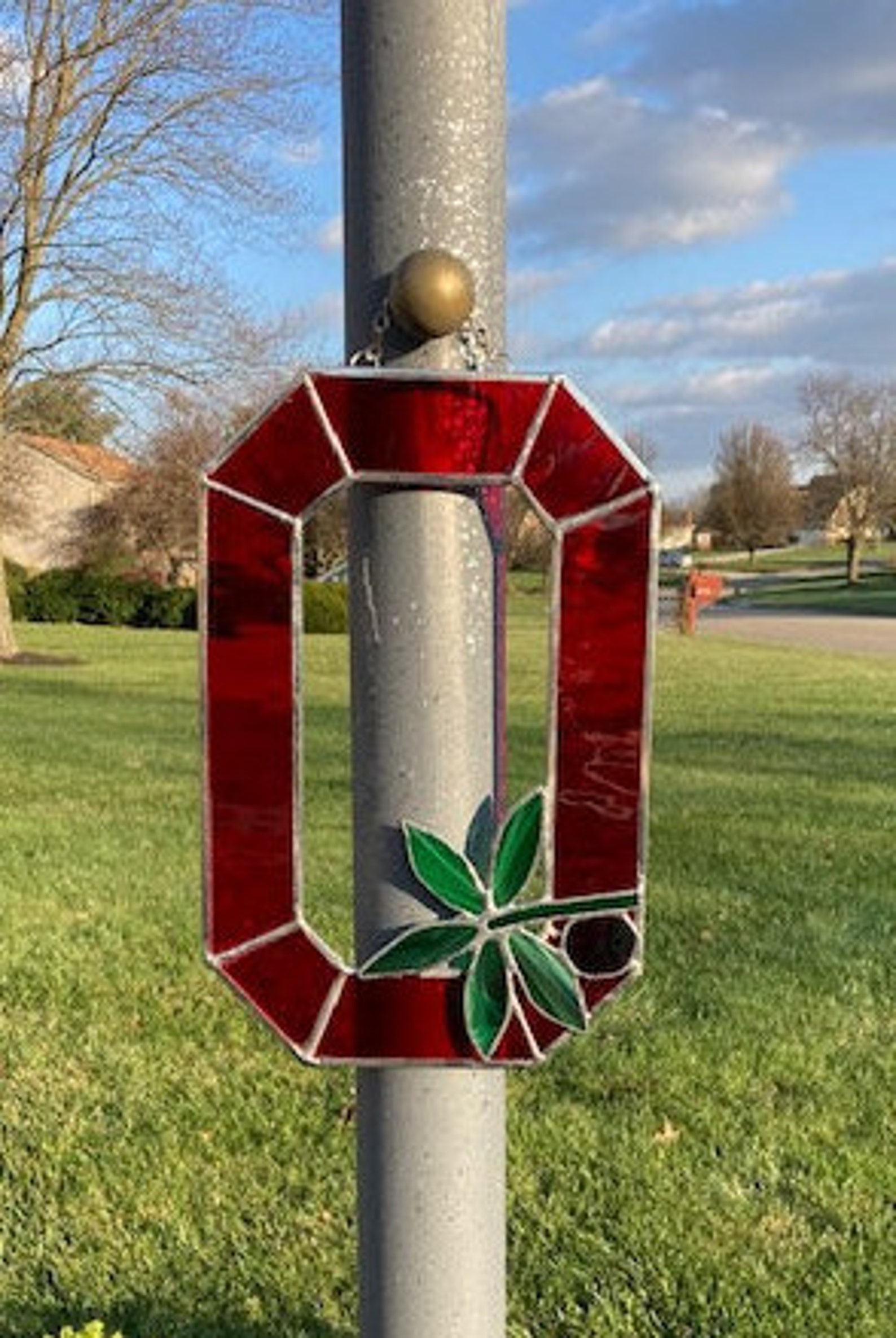 Ohio State Buckeyes Stained Glass Block O Etsy