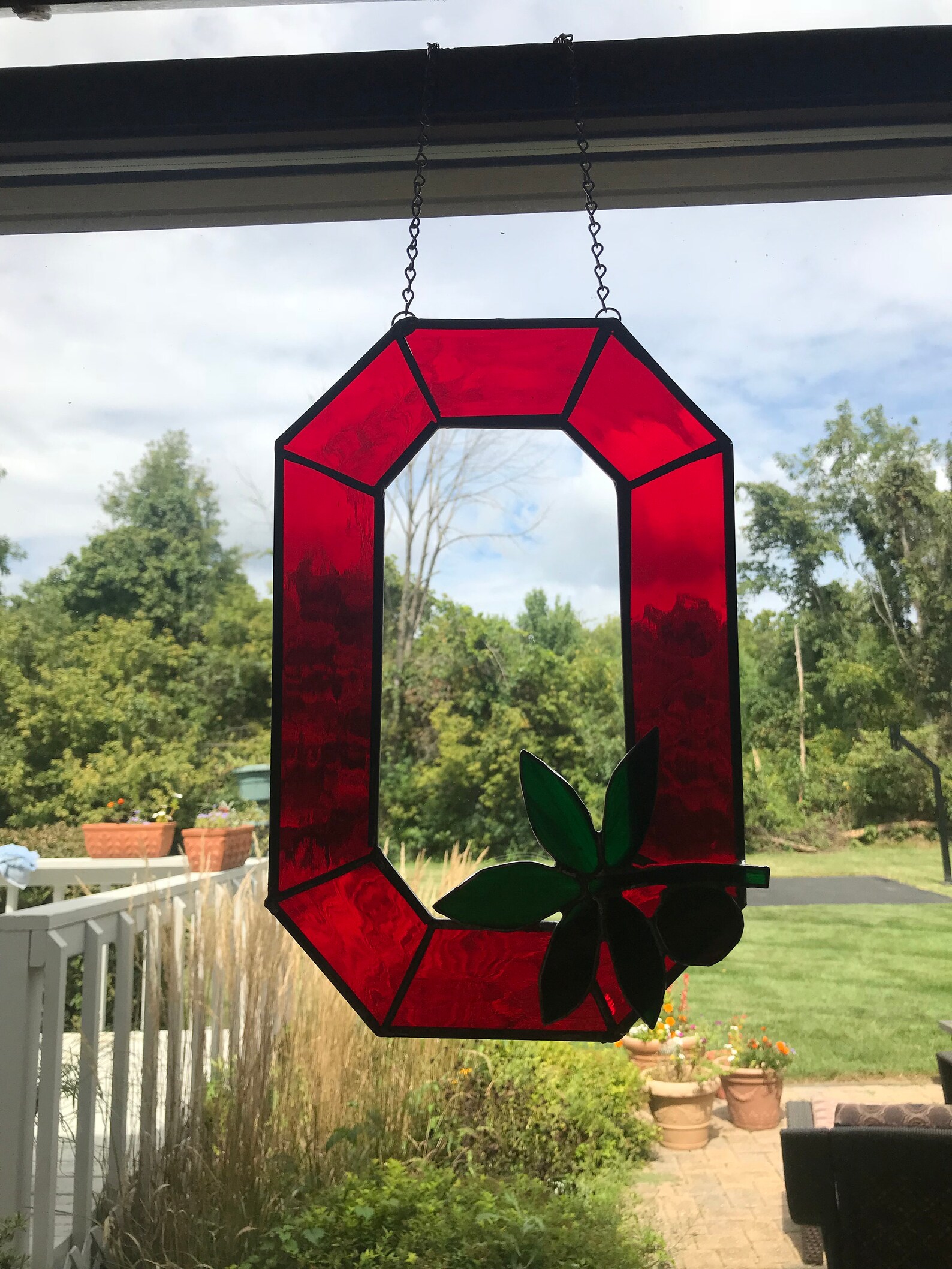 Ohio State Buckeyes Stained Glass Block O Etsy