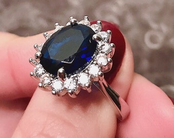 The Royal Wedding Ring | 6 carat Kate Middleton Princess Diana Meghan Markle blue sapphire royal duchess engagement ring is fit for a Queen