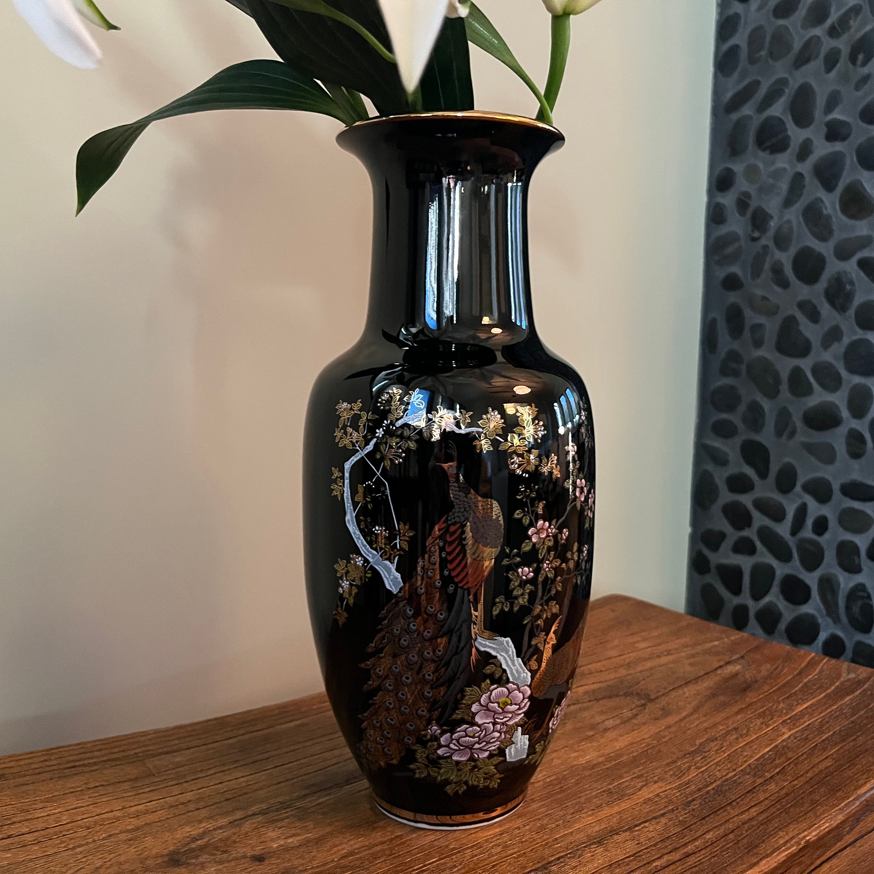 12 12 cm Modern Vintage Vase for Home Office Large Room Dimensions Table Model Mong 20 Black Velvet Studio Chinese Ceramic vase Decorative Color Floreado 