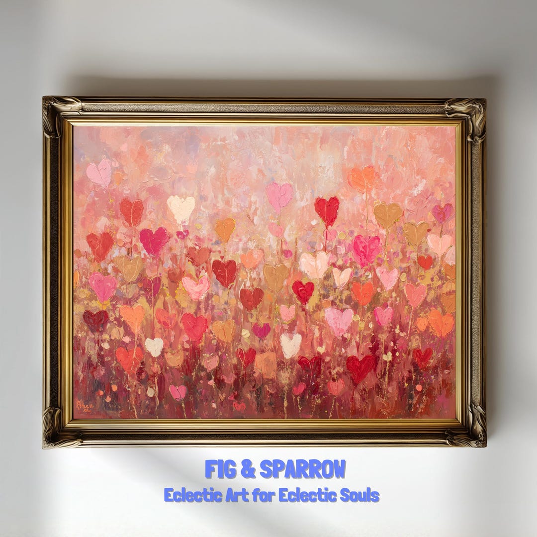Red, Pink Valentines Day Printable Art, Romantic Digital Download - Etsy