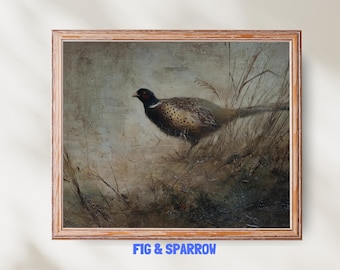 Pheasant Wall Art | Farmhouse Animal Printable | Rustic Countryside Digital Download