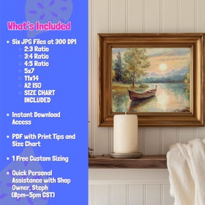 Vintage Rowboat Print | Sunset Lake Wall Art (digital Download) - Etsy