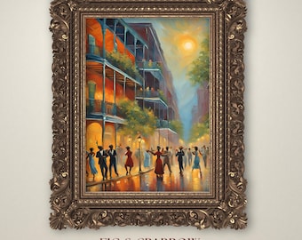 New Orleans Art Print: French Quarter jazzscene (digitale download)