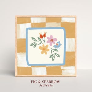 Floral kinderkamerkunstprint: handgeschilderde cottagecore-going (digitale download)